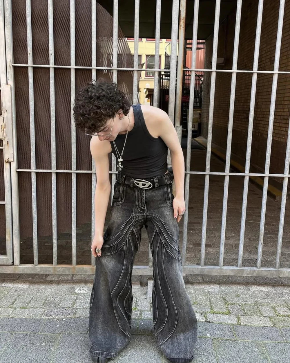 Distressed Flared Denim